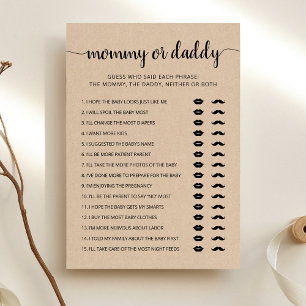 Editable Mummy or Daddy Baby Shower game Card