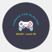 Editable Name Age Gamer Party Sticker