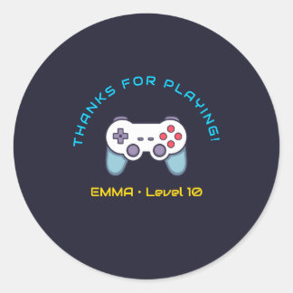 Editable Name Age Gamer Party Sticker