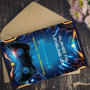 Editable Name Age Kids Gamer Party Invite
