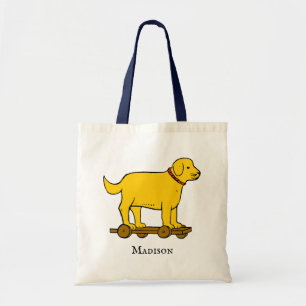 Editable Name and Vintage Toy Dog Tote Bag