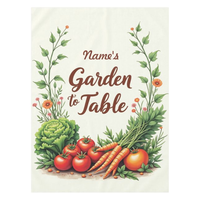 Editable Name Garden to Table Tablecloth (Front)
