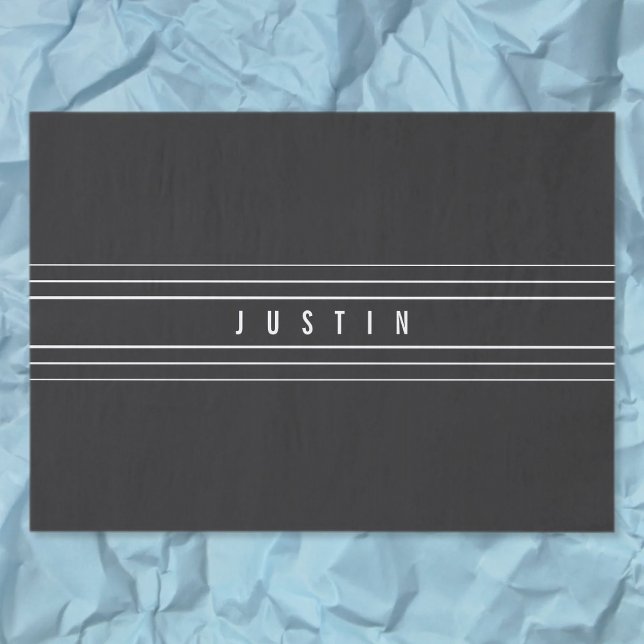 Editable Name & Geometric Stripes | Black & White Tissue Paper (Creator Uploaded)