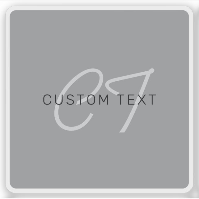 Editable Name or Greeting | Black & Dark Grey (Front)