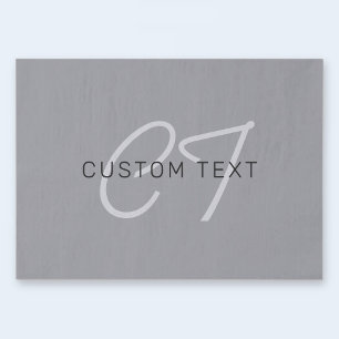 Editable Name or Greeting   Black & Dark Grey Tissue Paper