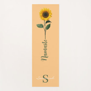Editable Name Sunflower Namaste Yoga Mat