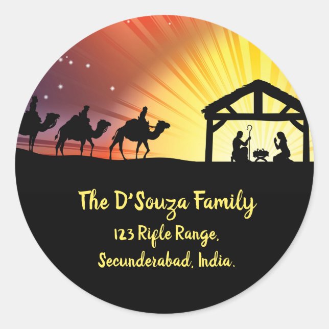 Editable Nativity Address Label (Front)