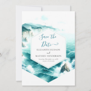 Editable Nature Nautical Wedding  Save The Date