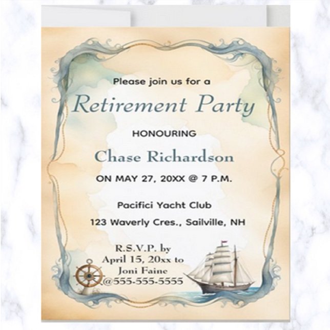 Editable Nautical Sailboat Helm Invitation (Creator Uploaded)