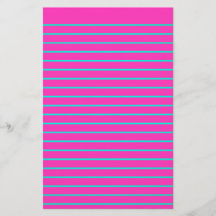 Editable Neon Decorative Lined Stationery Paper