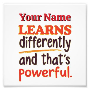 Editable Neurodiversity Quote for Students Photo Print