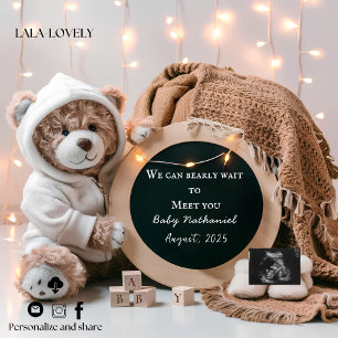 Editable neutral pregnancy announcement card