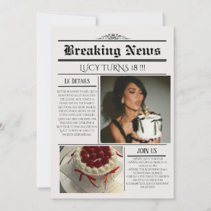 Editable Newspaper Birthday Invitation Template