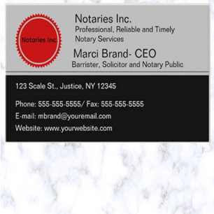 Editable Notaries Business Card