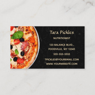 Editable Nutritionist Dietitians Pizza Business Card