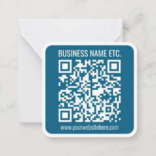Editable Ocean Blue QR code Card