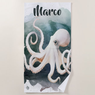 Editable Octopus Beach Towel