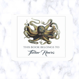 Editable Octopus Square Sticker