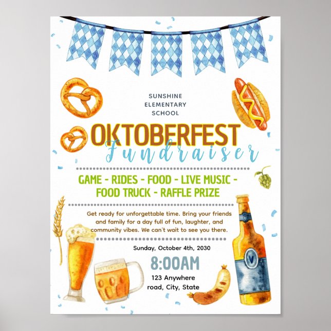 Editable oktoberfest fundraiser flyer poster (Front)