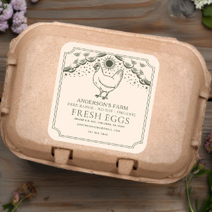 Editable Olive Witchy Tarot Eggs Family Farm Label