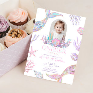 Editable Oneder the Sea Mermaid Invitation