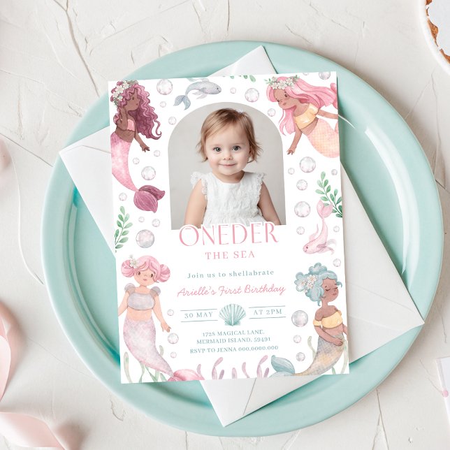 Editable Oneder the Sea Mermaid Invitation (Editable Oneder the Sea Mermaid Invitation
)