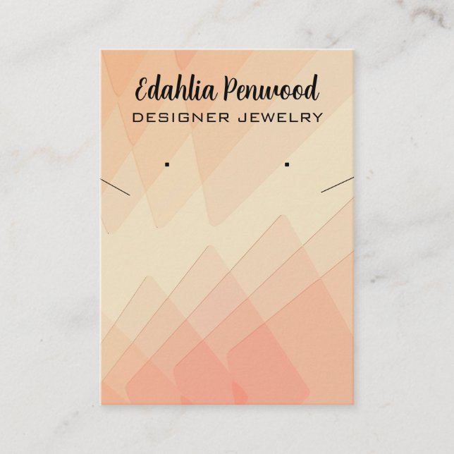 Editable Orange Peach Jewellery Holder Cards (Front)
