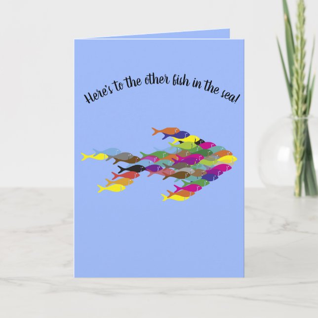 Editable Other Fish In The Sea Happy Divorce Day Card (Front)