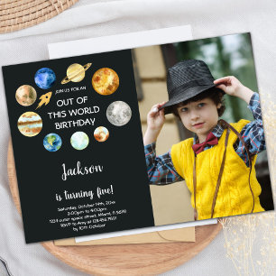 Editable Out of This World Birthday Invitation