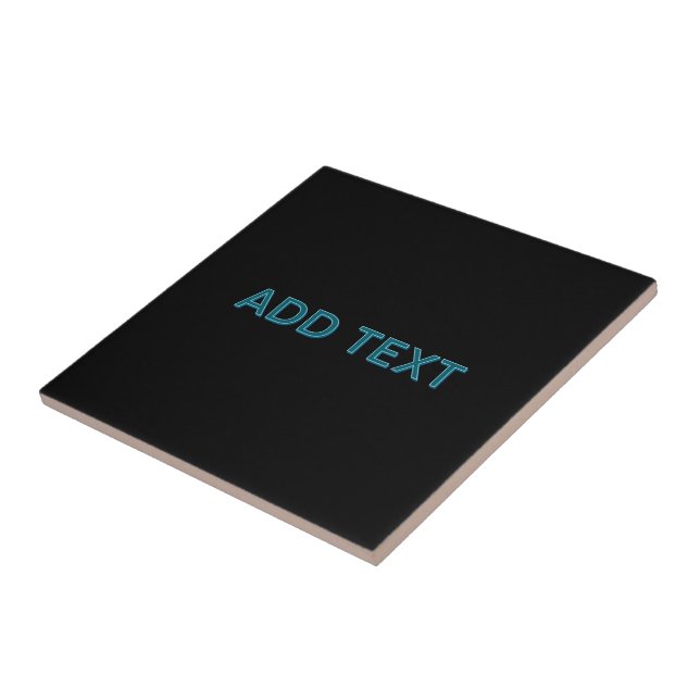Editable Outlined Lettering w/Drop Shadow  Ceramic Tile (Side)