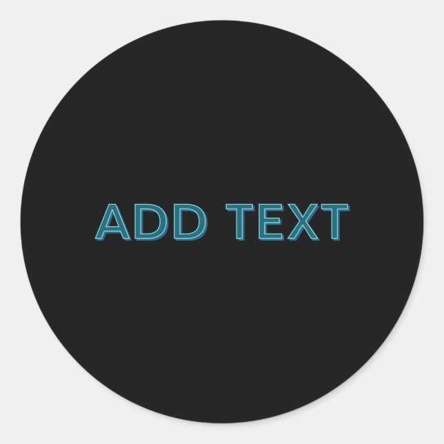 Editable Outlined Lettering w/Drop Shadow  Classic Round Sticker (Front)