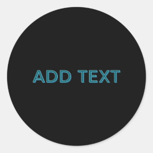 Editable Outlined Lettering w/Drop Shadow  Classic Round Sticker