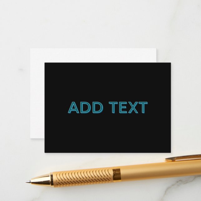 Editable Outlined Lettering w/Drop Shadow  Enclosure Card (Front/Back In Situ)