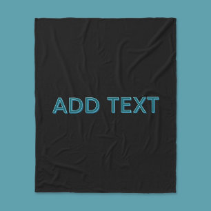 Editable Outlined Lettering w/Drop Shadow  Fleece Blanket