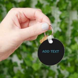Editable Outlined Lettering w/Drop Shadow  Key Ring