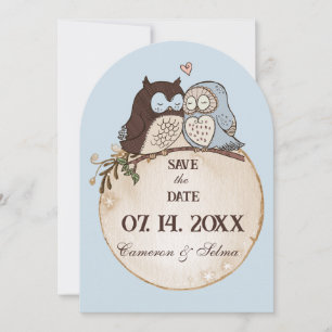 Editable Owls Save the Date
