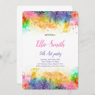 Editable Painting Birthday Invitation 