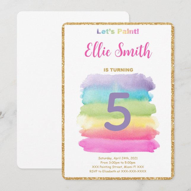 Editable Painting Invitation  (Front/Back)