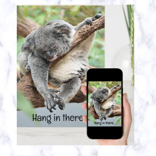 Editable Panda Hang In There Motivational Card