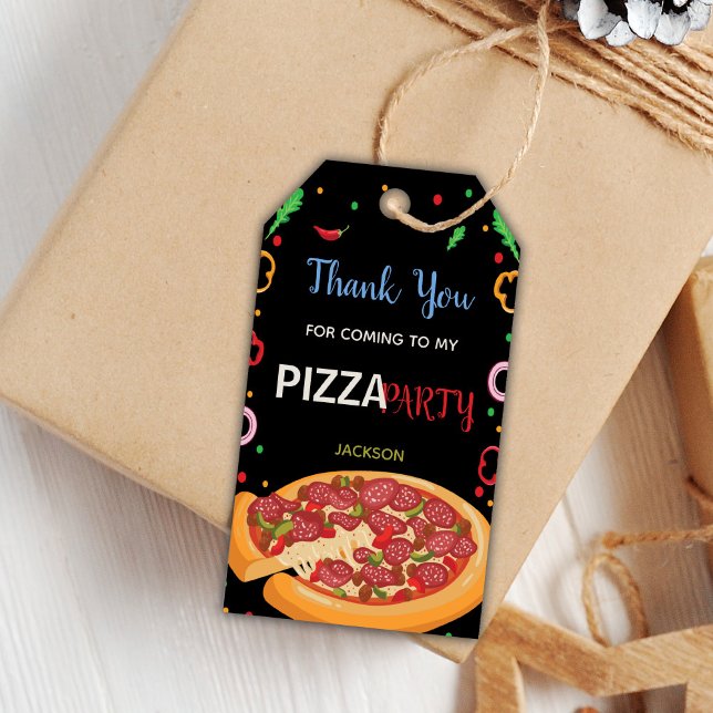Editable Party Thank You Gift Labels (Pizza Favor Tags)