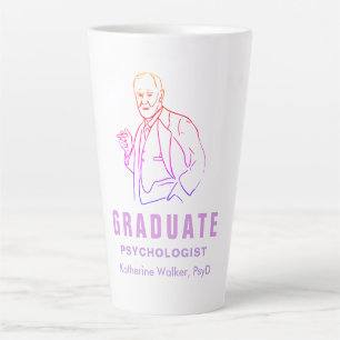 Editable Pastel Freud Psychology Graduate name Latte Mug