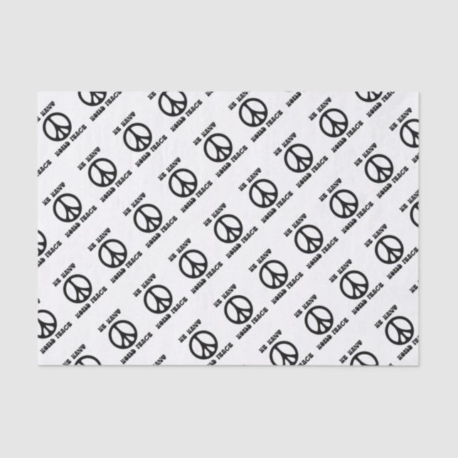 Editable Peace Sign  Tissue Paper (Front)