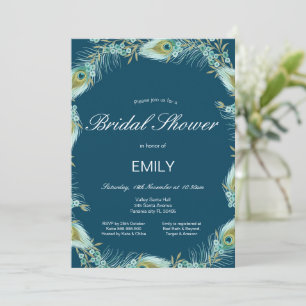Editable Peacock Bridal Shower Invitation