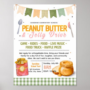 Editable peanut butter and jelly fundraiser flyer poster