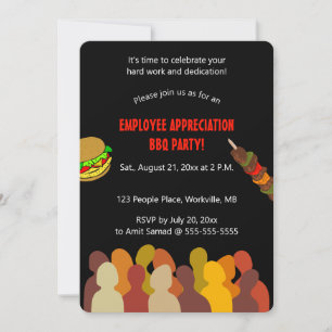 Editable People Employee Appreciation BBQ Party Invitation