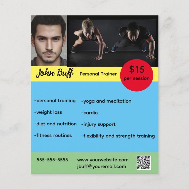 Editable Personal Trainer  Flyer (Front)