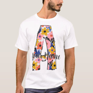 editable photo Alphabet letters A  personalised  T-Shirt