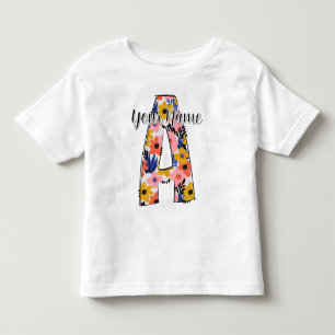 editable photo Alphabet letters A  personalised  Toddler T-Shirt