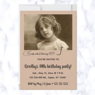 Editable Photo Birthday Invitation Card