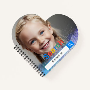 Editable Photo blue grey  glitter Google  Notebook